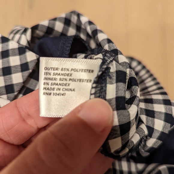 Checkered Navy and White Women's Skort - Picture 2 of 7